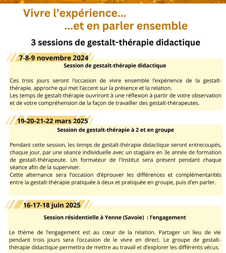 Vivre l'expérience et en parler ensemble