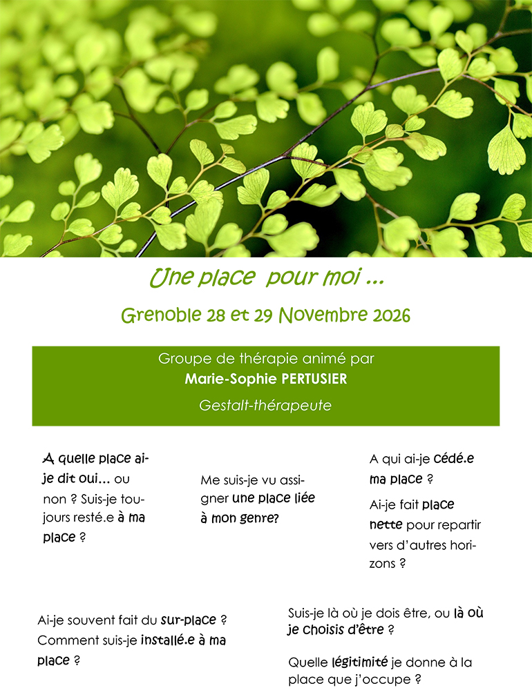 Flyer Une place pour moi